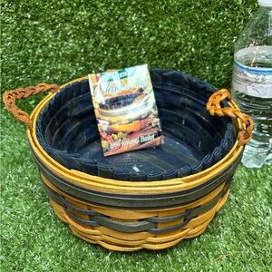 1998 Collectors Lonaberger Basket with Handles - Navy and Gold
